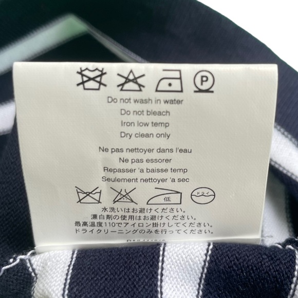 NWT Michael Kors Collection Cashmere Blend Garden Green and Navy Stripe Sweater - Picture 8 of 8